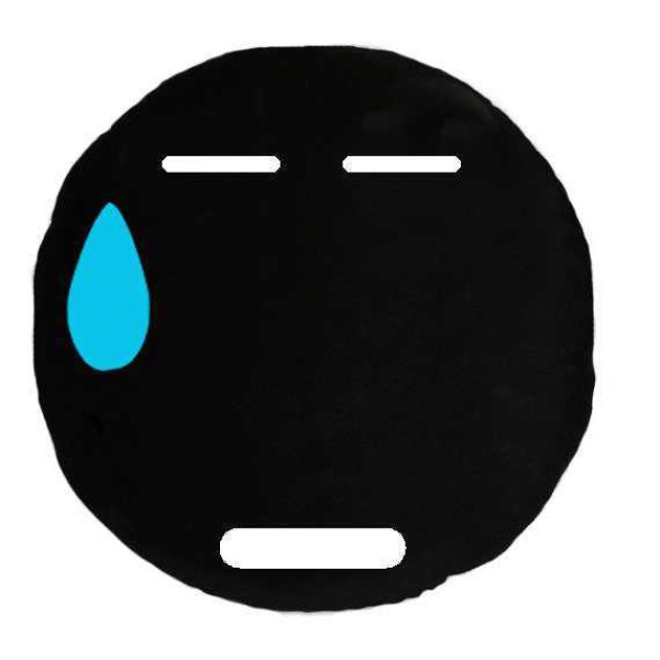 Soft Smiley Emoticon Black Round Cushion Pillow Stuffed Plush Toy Doll (Nervous)